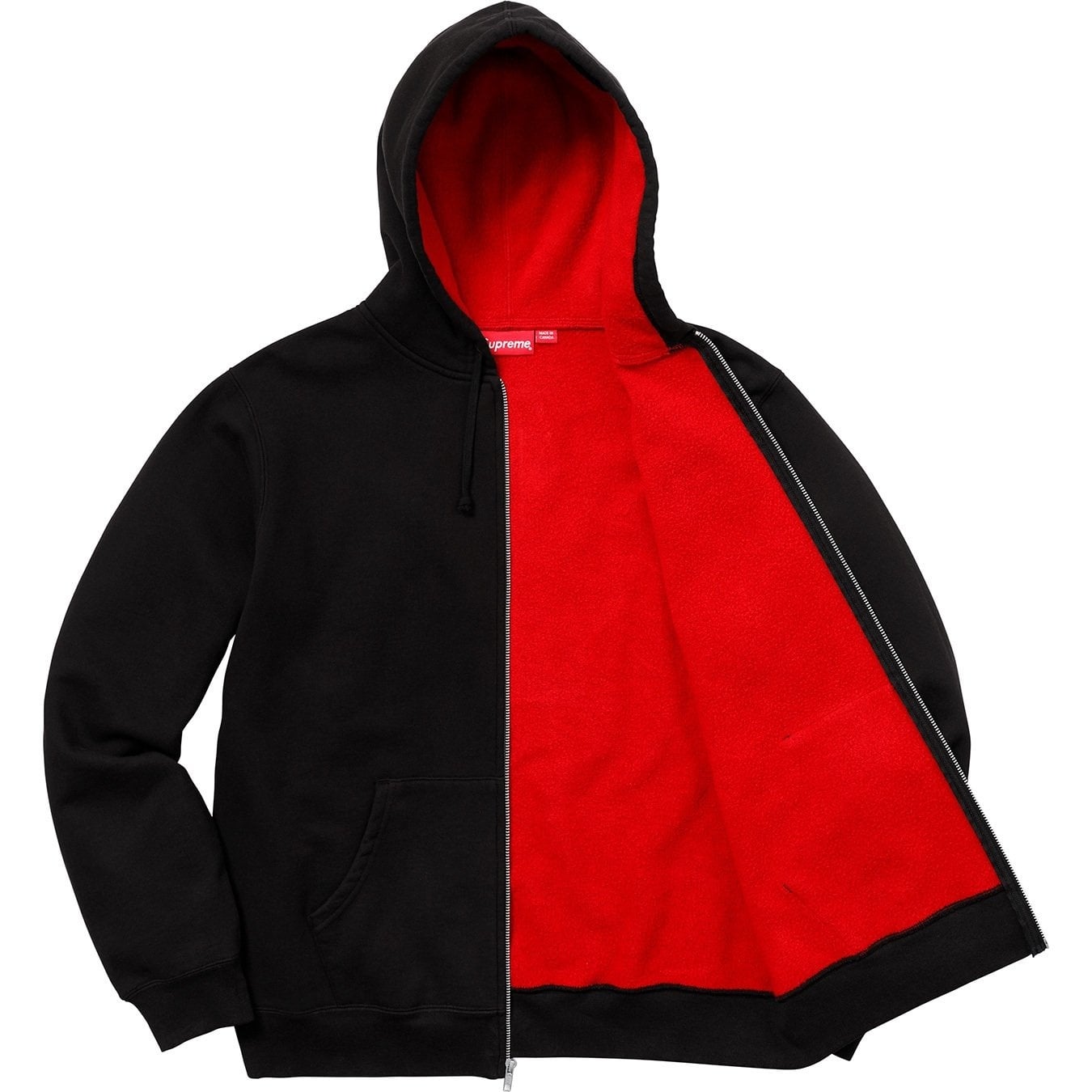 Contrast Zip Up Hooded Sweatshirt view 6